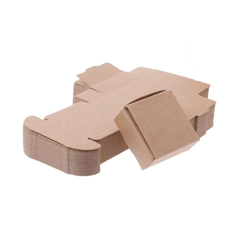 50pcs Kraft Paper Wrapping Box Multipurpose Household DIY Crafts Supplies for Festival Holiday Birthday Party Gift