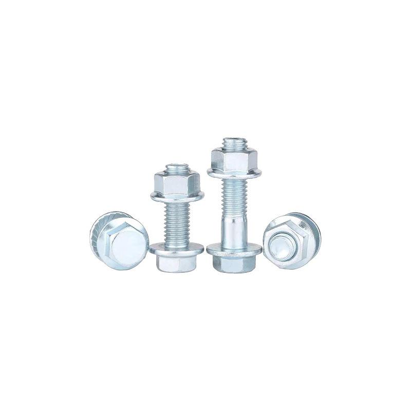 8.8 Grade Hex Flange Bolt and Nut Set with Anti-slip Washer: M5, M6, M8, M10 Assortment