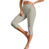 Women's Casual Elastic Waist Capri Pants Slim Fit Lightweight Stretchy Cropped Trousers with Side Slit Detail for Everyday Wear