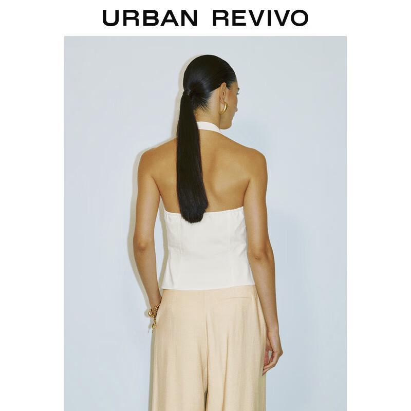 UR 2025 Women's Elegant Square Neck Button-Front Slim-Fit Vest Jacket