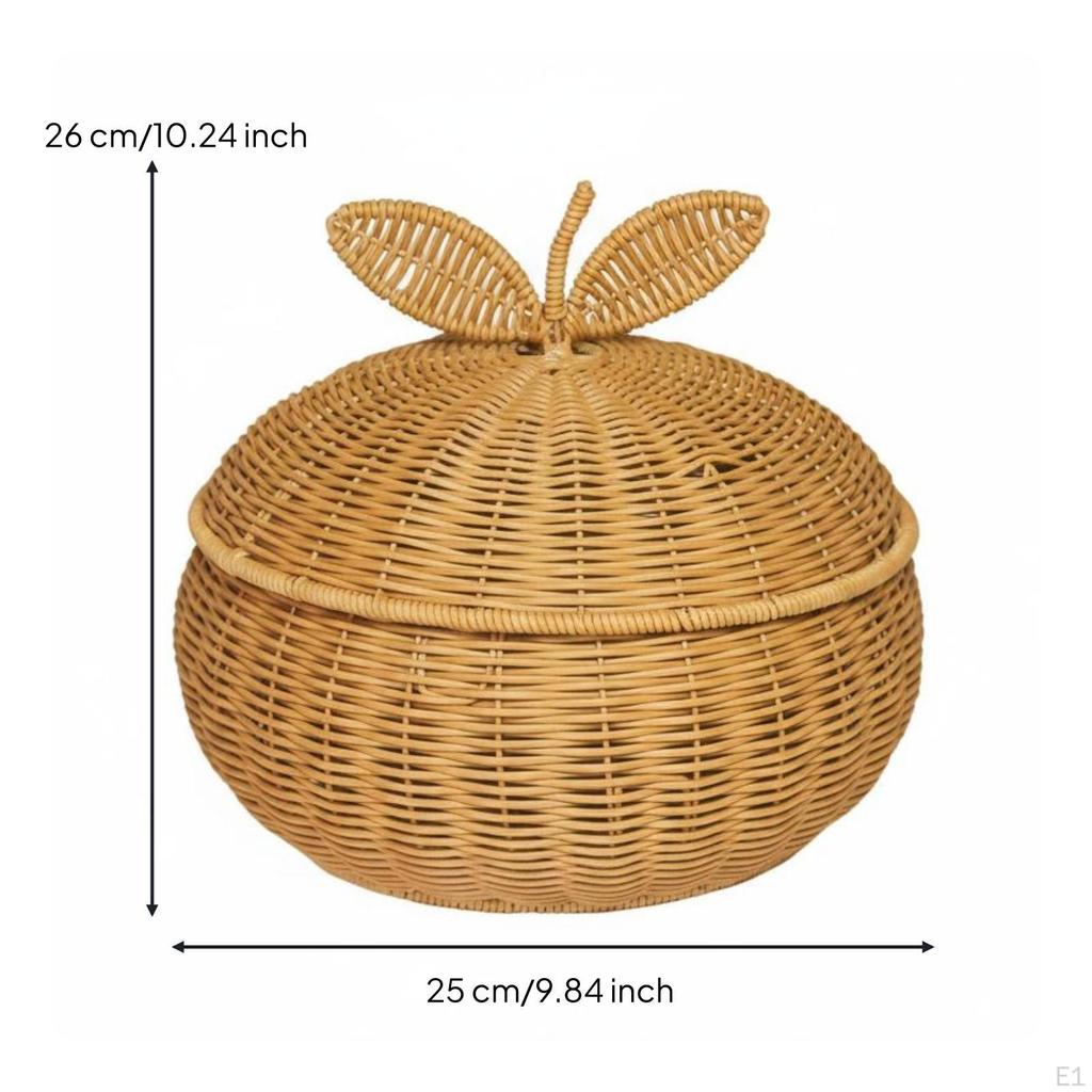 Orange Container Cute Decor Woven Fruit Easy to Clean for Living Room