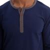 Men's Henley-style round-neck long-sleeved T-shirt Men's loose-fitting sports top