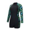 Body Shaping Long-sleeved Printed Round-neck Diving Suit One-piece Boxer Women's Sports Swimsuit
