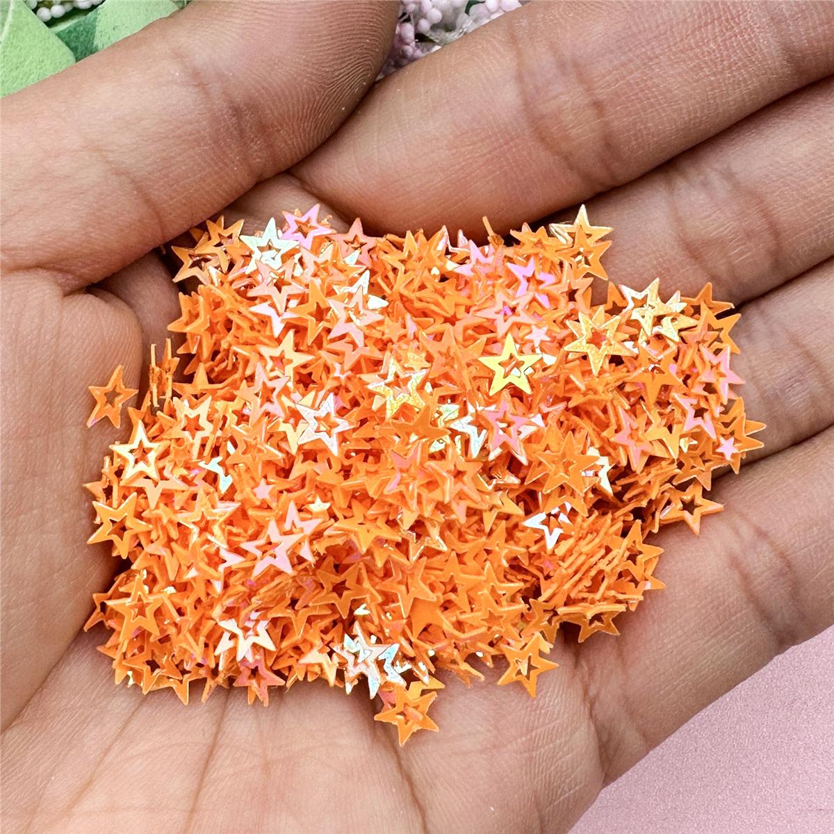 

Товары для вечеринок полые маленькие звездочки магические цветные модные бусины пайетки стерео 1000 шт 5.2 мм декор ПВХ нашивка ювелирные изделия аксессуары оранжевый