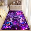 Pop Culture Area Rug, Gengar Mewtwo Pokemon Purple Ghost Forest Collage Poster, Playroom Decor, Non-Slip Mat