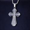 Necklace Flower Cross Frosted Pit Cross Vintage Men's Pendant