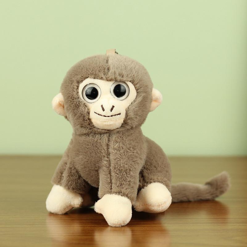 Entzückendes kleines Plüsch-Affen-Spielzeug Weicher Goldener Stumpfnasenaffe Stofftier Schlüsselanhänger Affen-Dekoration für Kindergeschenk