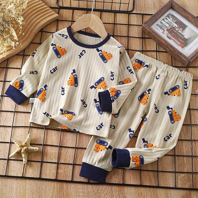 Conjunto de Roupa Íntima Infantil Algodão Puro Primavera Novo Roupa de Casa para Bebês Meninos Pijama para Meninas Roupa de Outono Calças de Outono Roupa Infantil