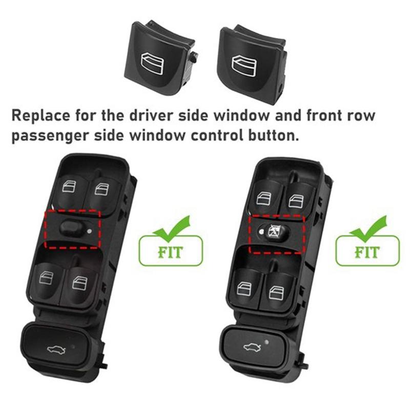 2Pair Window Switch Button Covers For Mercedes Benz W203 W208 C Clk Class Front Window Switch Repair Button Caps