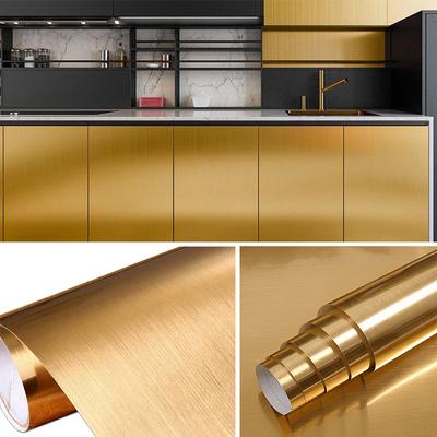 Papel Pintado Decorativo Plata Cepillada Metálica Despegable Y Film Acero Inoxidable Vinilo Impermeable Hogar Refrigerador Ascensor Pegatina