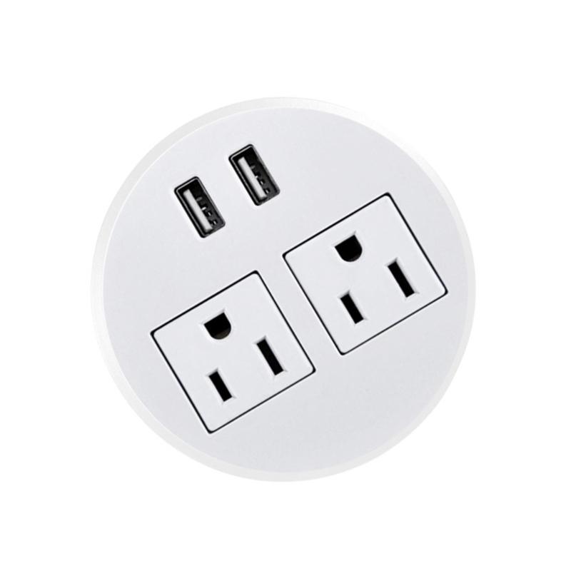 Standard Recessed Desk Outlet Invisible Design Metal Frame Desktop Power Grommet For Modern Office And Home Use