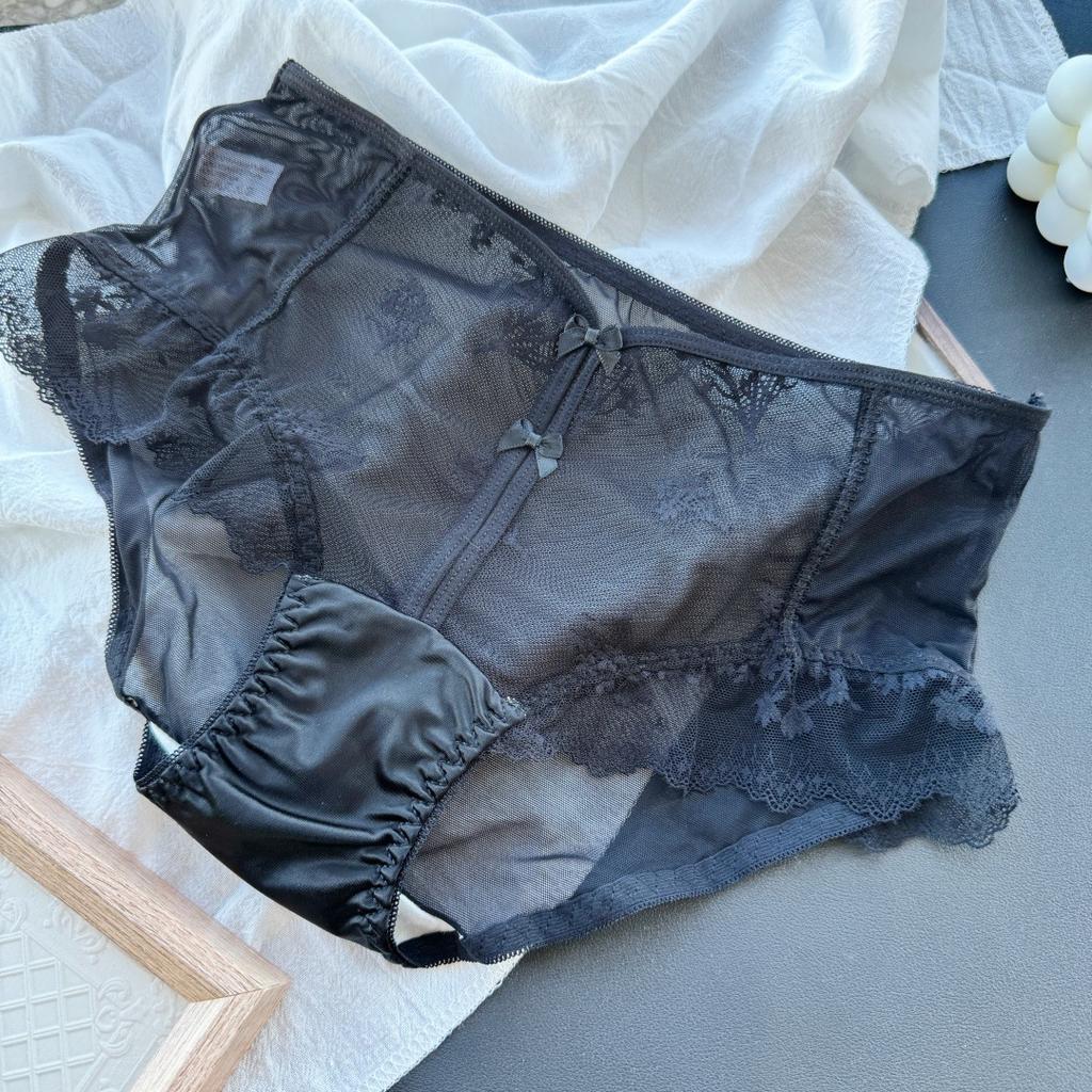 Ladies Spring and Summer Sexy Lace Deep V Flounder Mesh Triangle Briefs