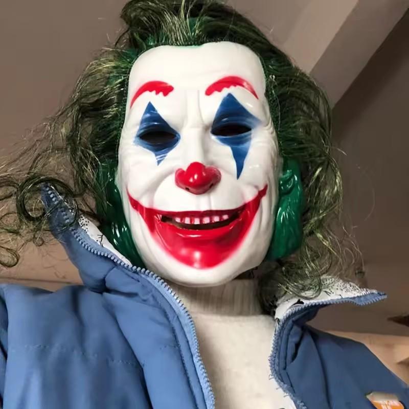 Masca Joker de Halloween Cosplay Costum de Clown Recuzită de Petrecere Față Completă Amuzant Teror Decorare Accesorii Costum