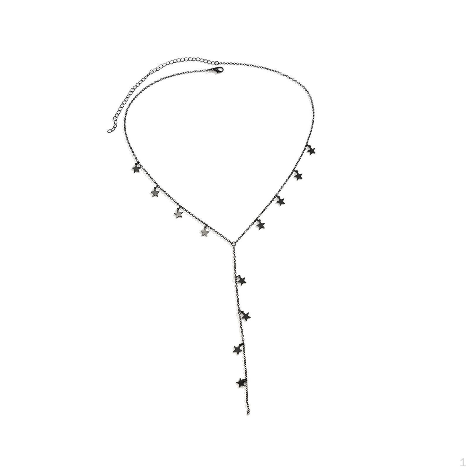 

Simple Pendant Necklace Charm Chain for Engagement Party Daughter Black Star