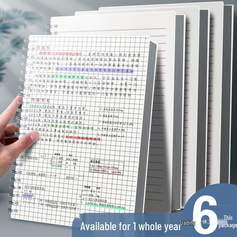 Thickened Grid & Lined Coil Notebook for Students