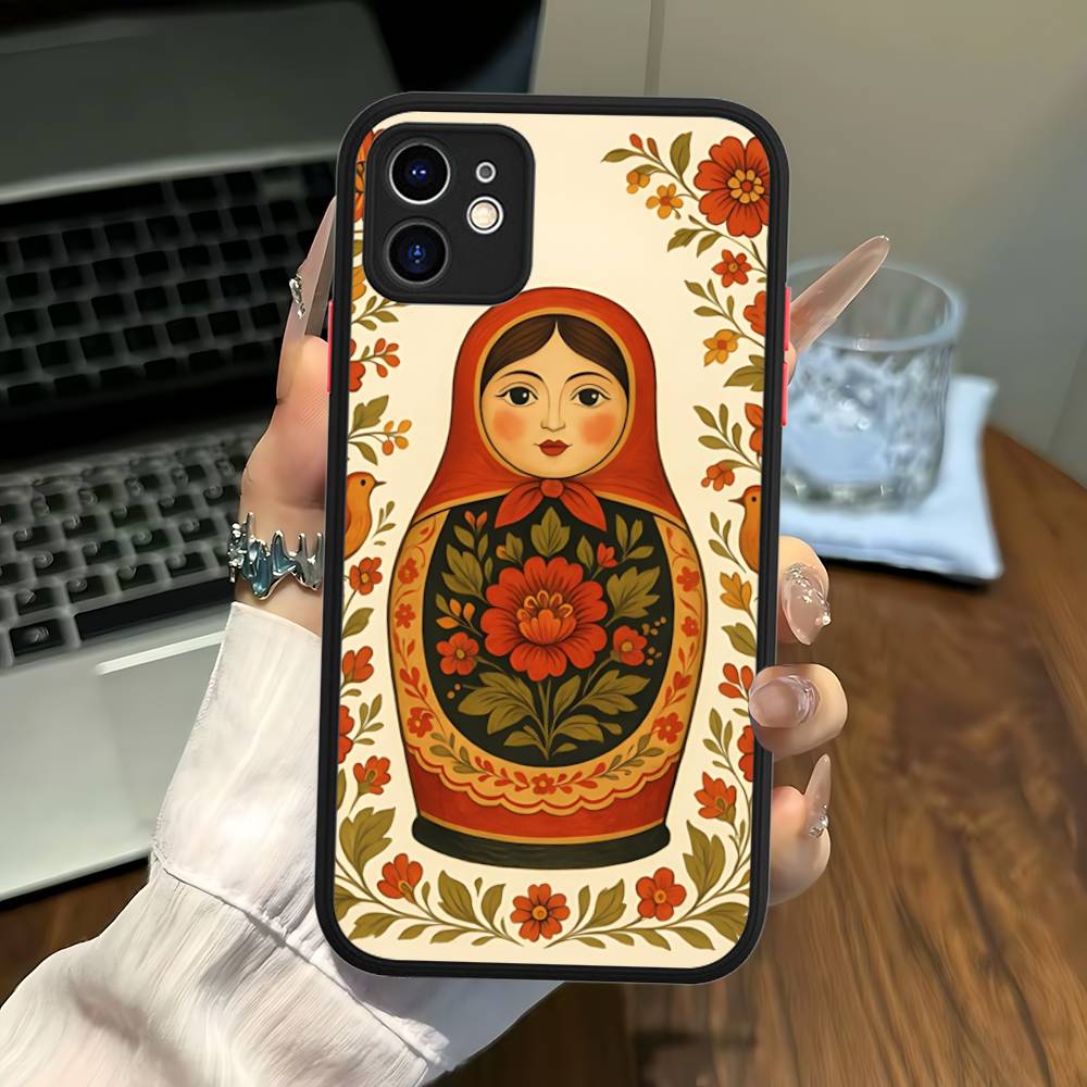 Classic Matryoshka Doll Phone Case For IPhone 16 15 14 11 12 13 Pro Max Plus 12 XS Max Back Cover Matte Case