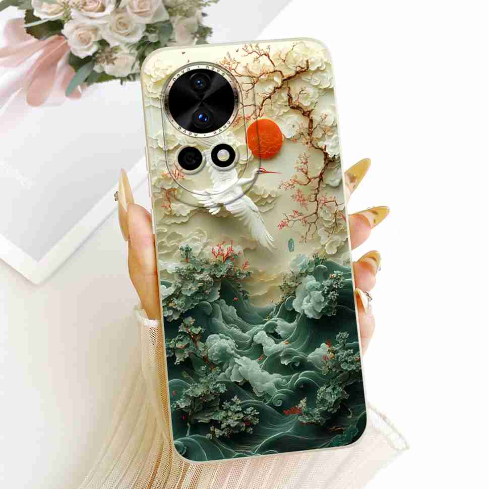 Neu Für Huawei nova 12 5G BLK-AL00 Hülle Luxus Blume Schmetterling Silikon Rückseite Für Huawei Nova12 5G Handyhüllen Bumper
