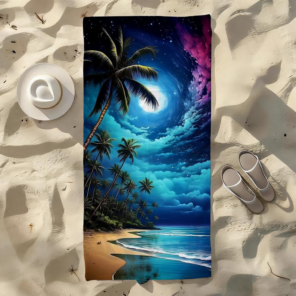 

Tropical plants Towel For Swim Yoga Gym Quick Drying Soft and skin-friendly Beach Towels All-Season W30*H60(CM)