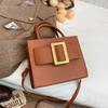 Women Retro Fashion Solid Color Small Square Shoulder Crossbody Handbag