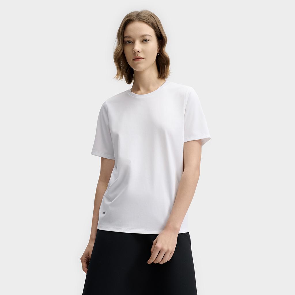 Fila White Soft Master Fashion Versatile Casual Comfortable Simple Round Neck Pullover Short Sleeve T-Shirt Women T-Shirts F11W513103F-WT