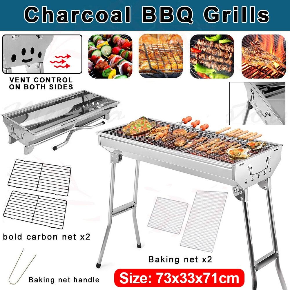 Griglia Portatile Pieghevole a Carbone da Cucina Cookice Griglia BBQ in Acciaio Inossidabile Griglia da Barbecue Griglia per Cottura BBQ da Esterno Griglia da Barbecue