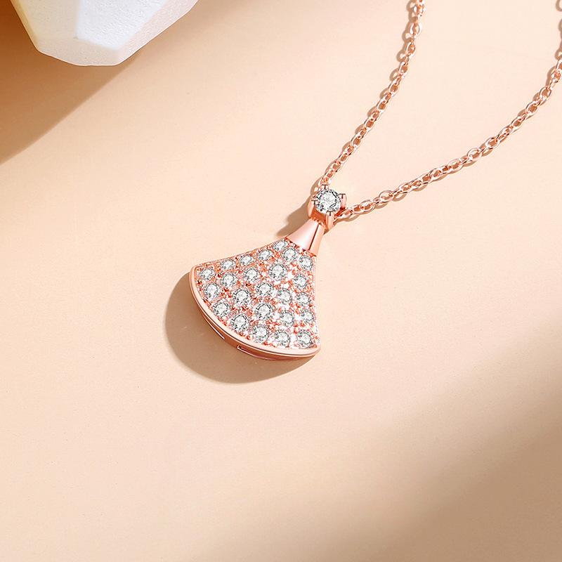 

Веерообразная маленькая юбка ожерелье S925 стерлингового серебра ключичная цепочка легкая роскошная темпераментная подвеска высокого качества 925