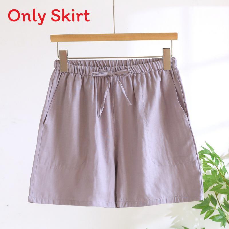 Lightweight Cotton Womens Pajama With Round Neck Sleeveless Top And Shorts For Summer