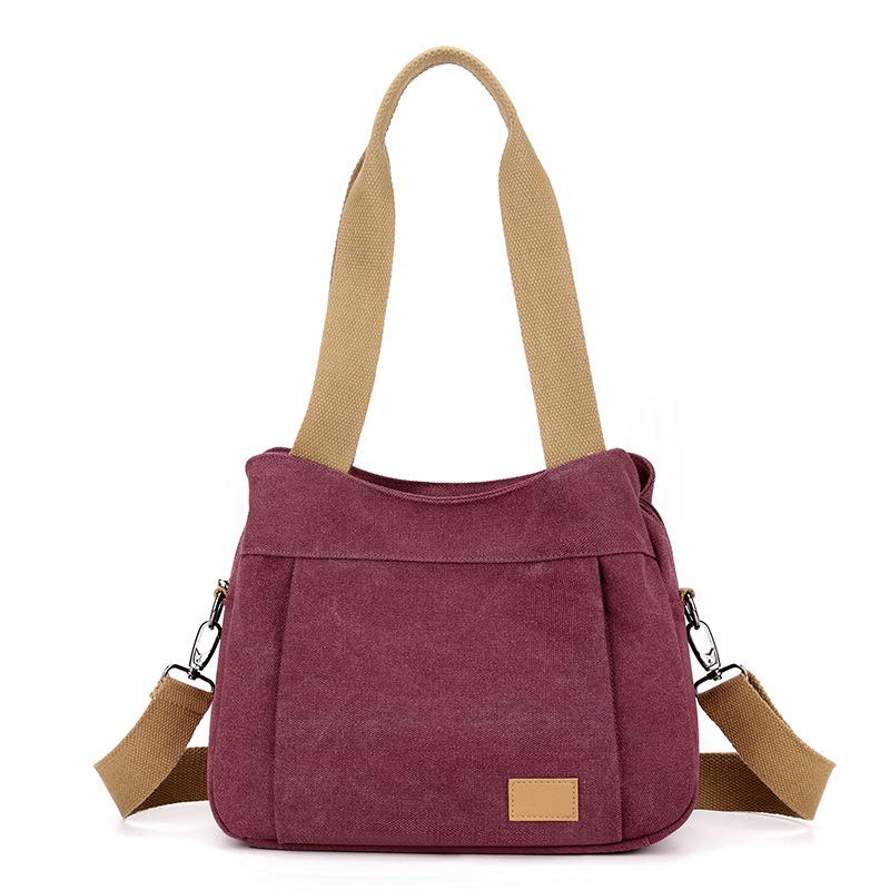 Skulderveske Dameveske Trend Enkel mote Håndholdt Crossbody lerretsveske med stor kapasitet