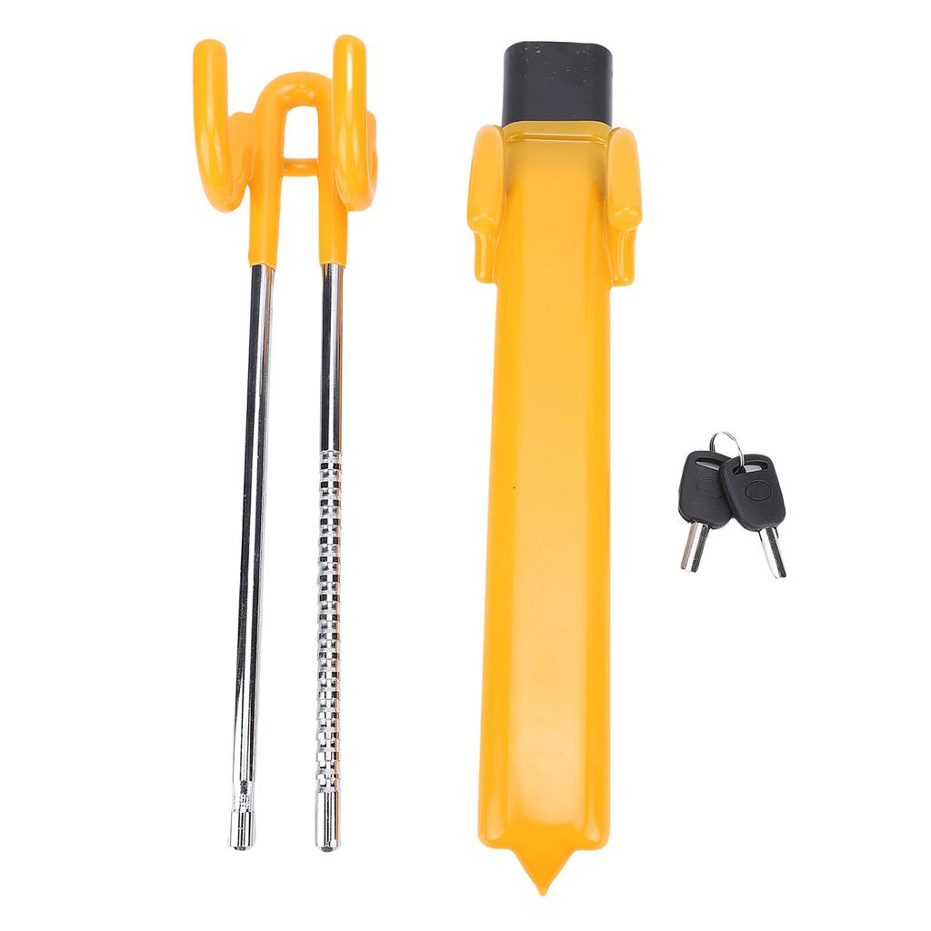 Double Hook Steering Wheel Lock with 2 Keys Adjustable Length Heavy Duty Anti Theft Car Device for Sedan SUV Pickup