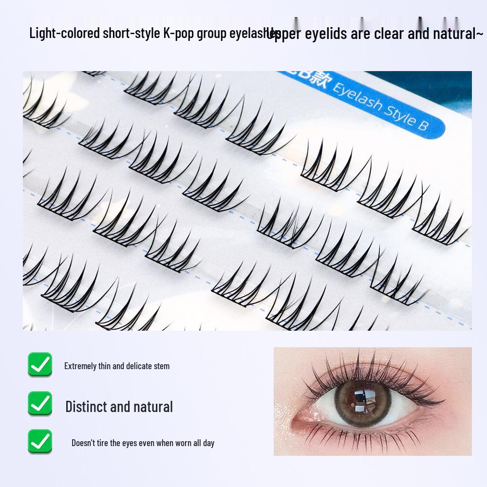 Super Large Capacity Short Style ACE Idol Girl Group False Eyelashes - Natural Imitation Cluster Segments