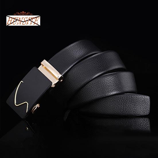 Men Autumatic Belt Business Formal Belt Smooth Faux Leather Alloy Buckle Anti-break Great Durability Anti-slip Men Meeting Commute Suit Pants Belt