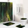 Healing Tree Hole Bathroom Shower Curtain Floor Mat Toilet Cover Foot Mat Four-Piece Pattern Size