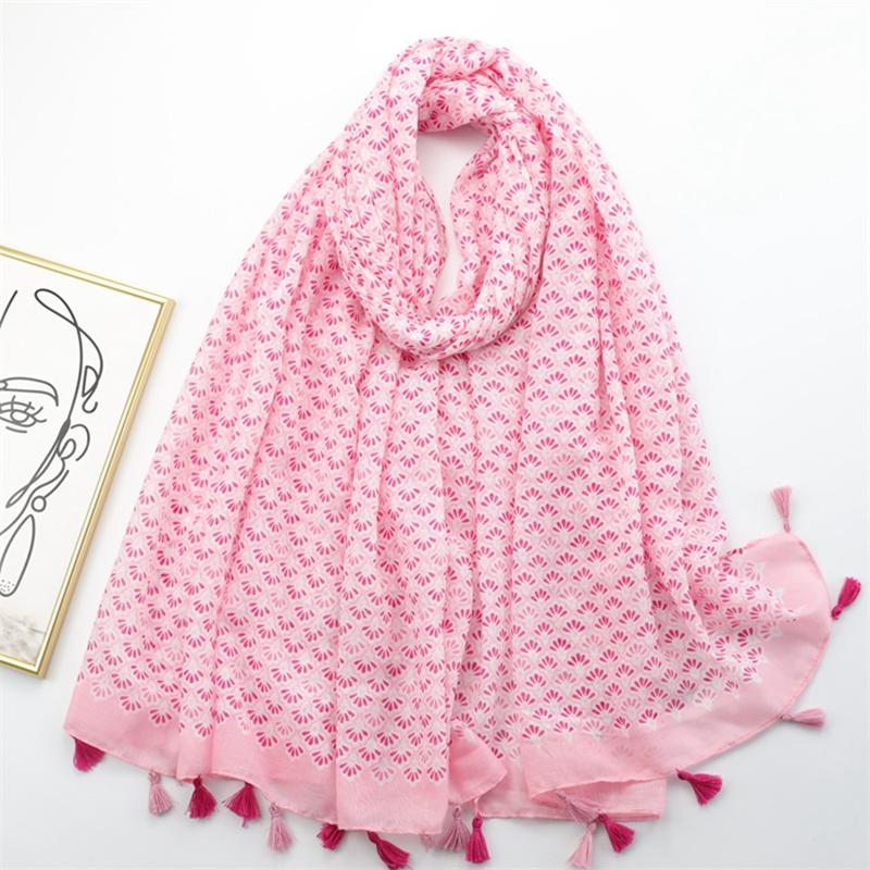 Autumn Fashion Ink Painting Floral Tassel Viscose Shawl Scarf Lady High Quality Wrap Pashmina Stole Bufandas Muslim Hijab Sjaal