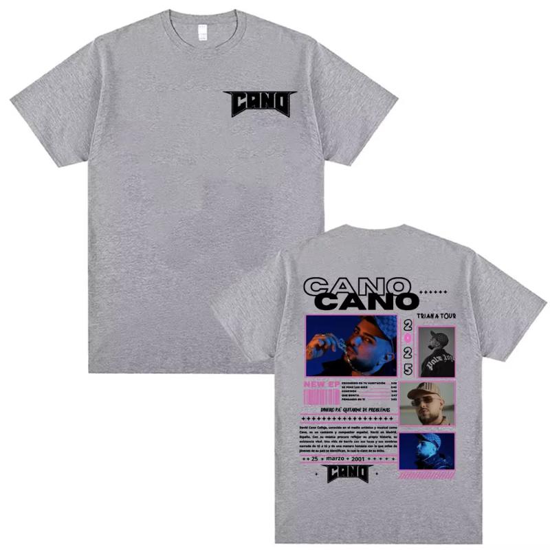 Rapper Cano Triana Tour Album 2025 Printed Tshirts for Unisex Women Harajuku Hip Hop Street Tshirt Casual Cotton Oversized T Shirt