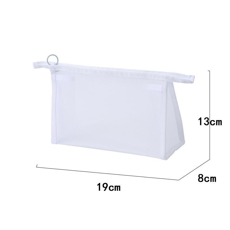 Custom Logo Portable Nylon Mesh Makeup Bag - Small Transparent Cosmetic and Lipstick Storage