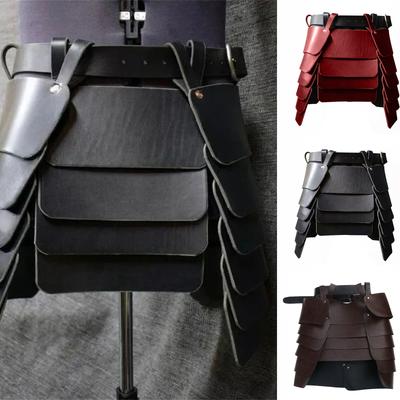 Adjustable Pin Buckle Adult Waist Belt with Layered Leg Armor Personality Adjustable Waist Belt for Adult