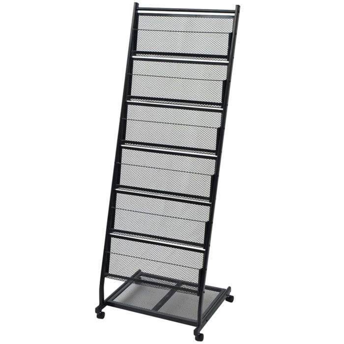 VidaXL Porte-revues 47,5 x 43 x 133 cm Noir A4