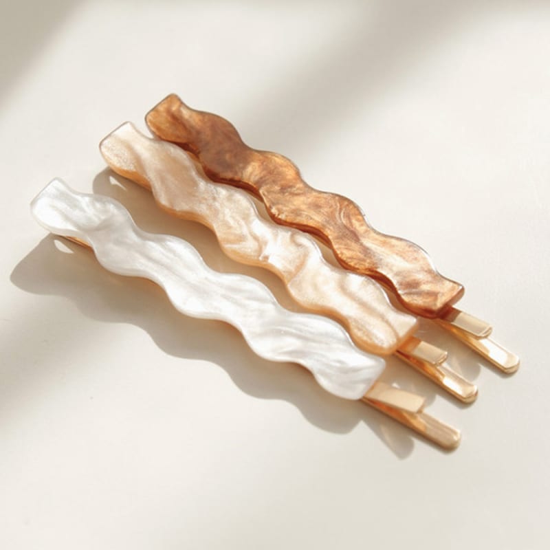 

J.Lauren Wave Celluloid Hair Bobby Pin Set H01065 single type
