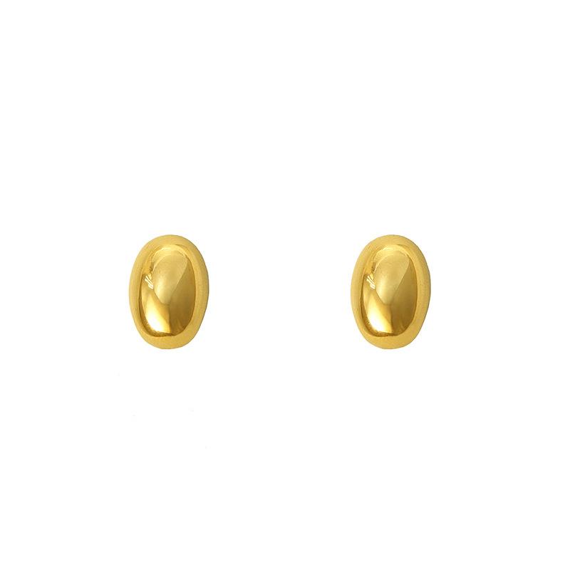 Titanium Steel Does Not Fade 316 Material Water Drop Oval Personalized Texture Earrings Stainless Steel Stud Earrings