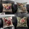 Rose Elegant Cushion Cover Pillowcase Ultra Soft Skin Friendly Fabric Cloud Like Comfort  Concealed Zipper