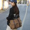 Borsa a tracolla retrò grande capacità borsa a tracolla da ciclismo stile pigro da uomo borsa in tela borsa a tracolla casual da pendolare