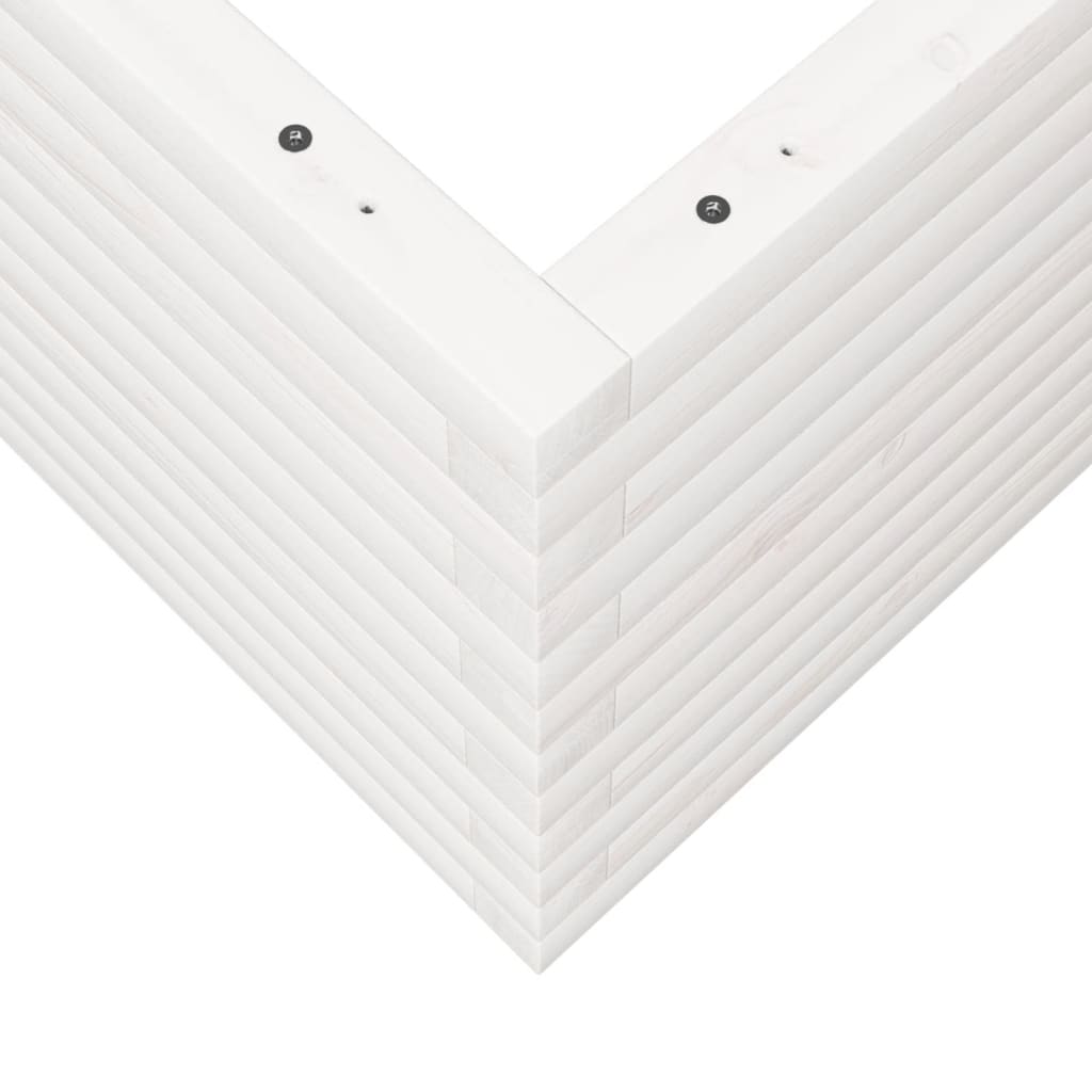 Vidaxl Garden Pot, White, 50X50X45.5 Cm, Solid Pine Wood