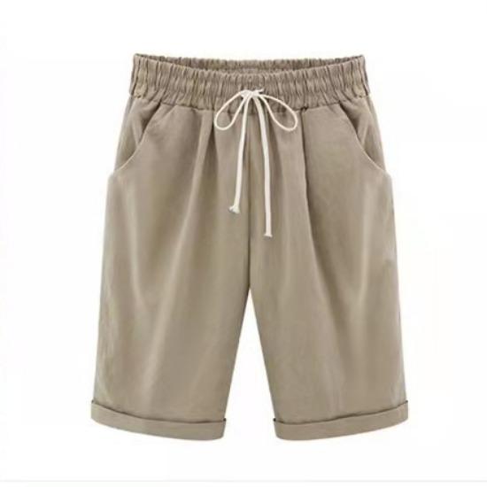 

Летние повседневные брюки, женские пятиугольные брюки, тонкая верхняя одежда, брюки среднего размера, женские свободные брюки большого размера, женские брюки 8XL хаки