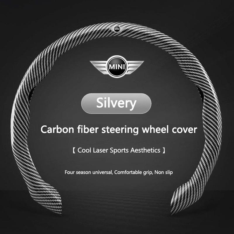 Car Carbon fiber Anti-slip Steering Wheel Cover Protective FFor BMW Mini Cooper R50 R53 R55 R56 R60 R61 F54 F55 F56 Sticker pu2