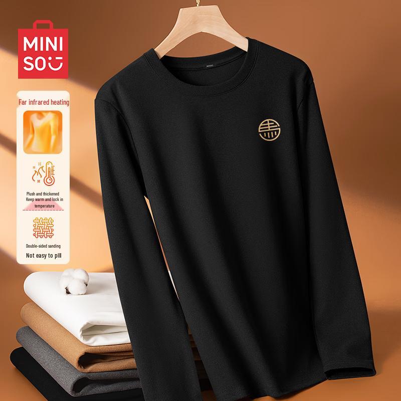 MINISO Men's Winter Double-Sided Fleece Warm Long-Sleeve Top