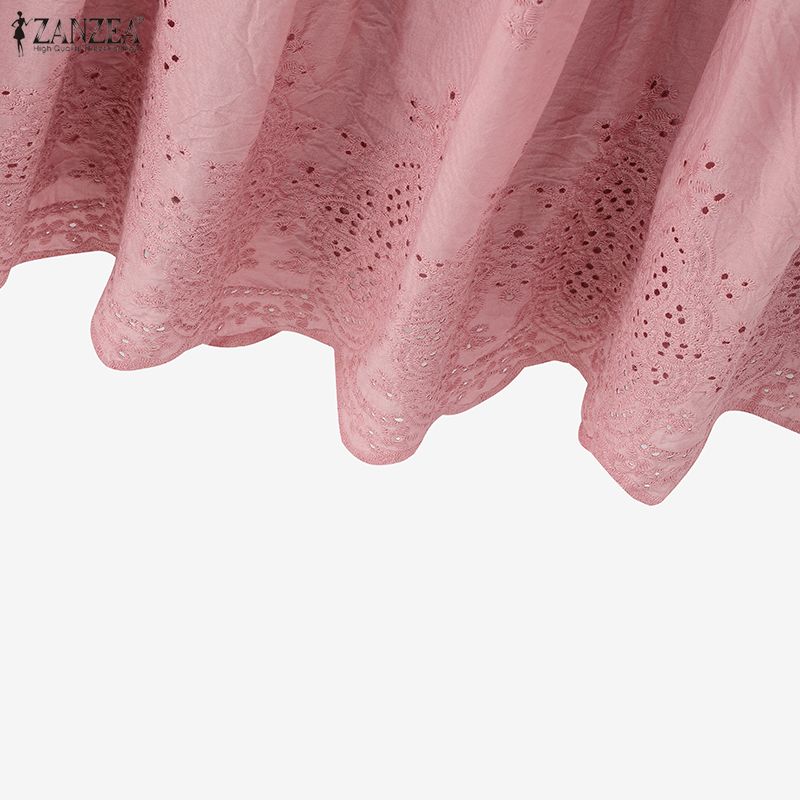 ZANZEA Women Casual Elastic Waist Loose Summer Long Skirts