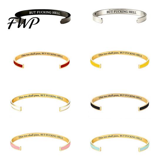Bracciale con Messaggio Inciso Anche Questo Passerà Bracciale a Manetta Mantra, Bracciale Bangle Motivazionale Ispiratore Inciso Nascosto Gioielli Regolabili di Incoraggiamento