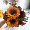 Nordic Artificial Flowers Silk Sunflower Peony Bouquet Garden Decoration Green Plant Fake Flower Simulation Chrysanthemum