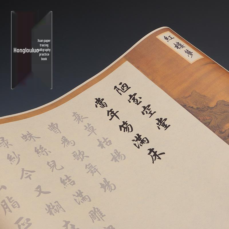 Dream of the Red Chamber Calligraphy Set: Ouyang Xun Style Regular Script Brush Pen with Tracing & Xuan Paper for Beginners.