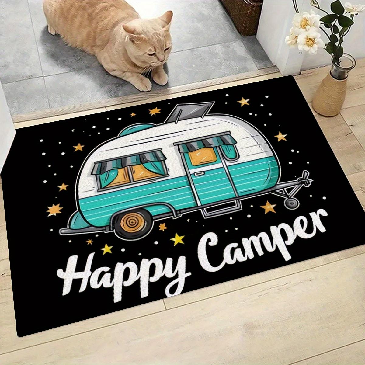 

1PC Happy Camping Pattern Door Mat, Kitchen Mat Dustproof Carpet,, Bedroom, Living Room, Garden, Bathroom Floor Mat 50x80cm